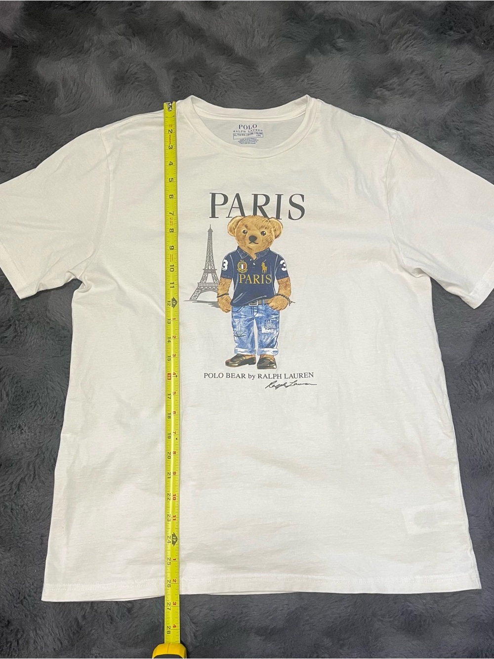 Ralph Lauren White 'Paris Bear' Graphic Crewneck Cotton Boys T-Shirt (18-20) - Picture 7 of 10